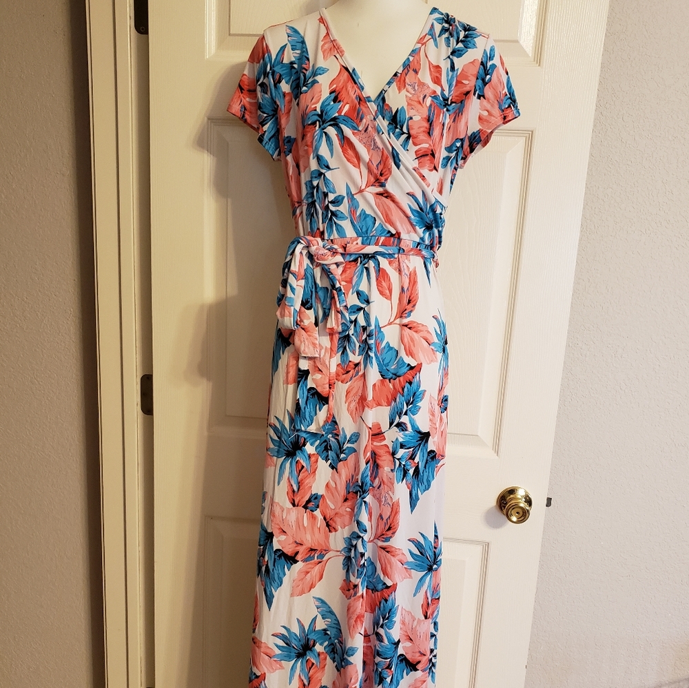 PinkBlush Floral Maternity Maxi Dress